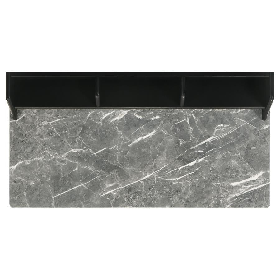 Home & Sleep Outlet - Besler 47-inch SmartTop Writing Desk with Shelf Grey Stone and Black