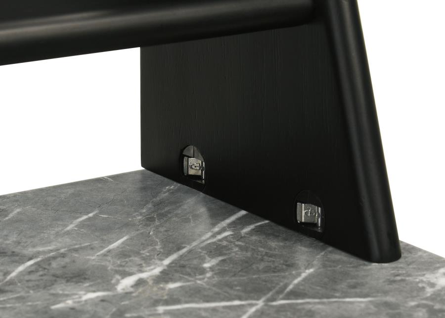 Home & Sleep Outlet - Besler 47-inch SmartTop Writing Desk with Shelf Grey Stone and Black
