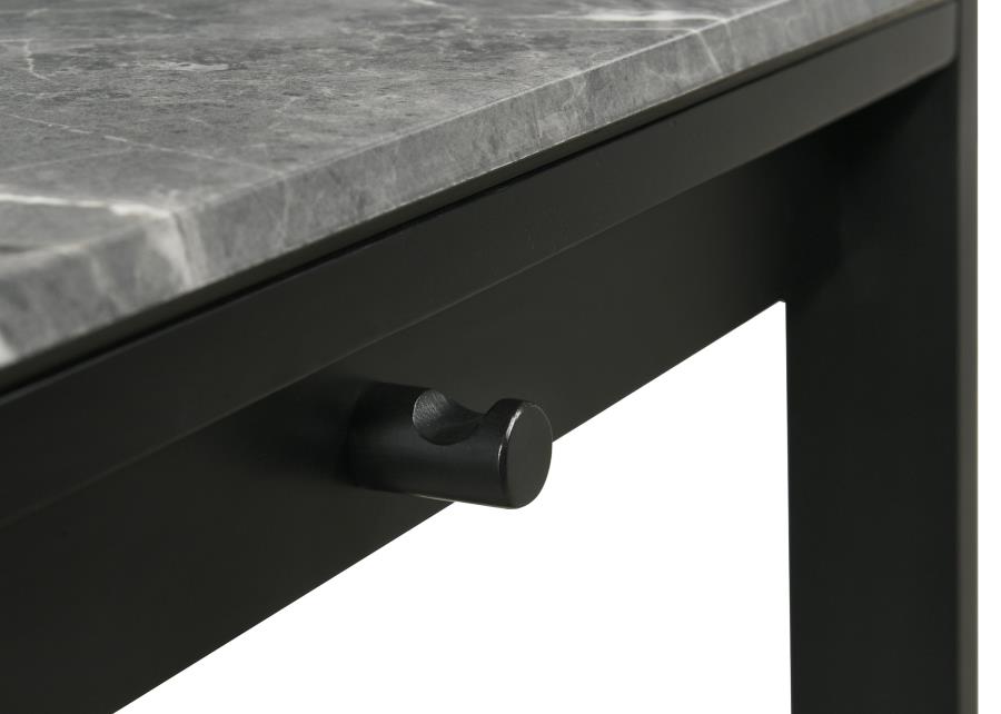 Home & Sleep Outlet - Besler 47-inch SmartTop Writing Desk with Shelf Grey Stone and Black
