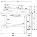 Besler 47-inch SmartTop Writing Desk with Shelf Grey Stone and Black