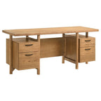 Home & Sleep Outlet - Roldan 69-inch 4-drawer Computer Desk with File Drawer Light Ash