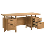 Home & Sleep Outlet - Roldan 69-inch 4-drawer Computer Desk with File Drawer Light Ash