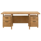 Home & Sleep Outlet - Roldan 69-inch 4-drawer Computer Desk with File Drawer Light Ash