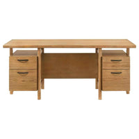 Roldan 69-inch 4-drawer Computer Desk with File Drawer Light Ash