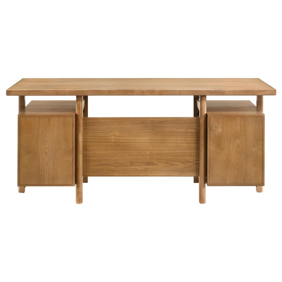 Home & Sleep Outlet - Roldan 69-inch 4-drawer Computer Desk with File Drawer Light Ash