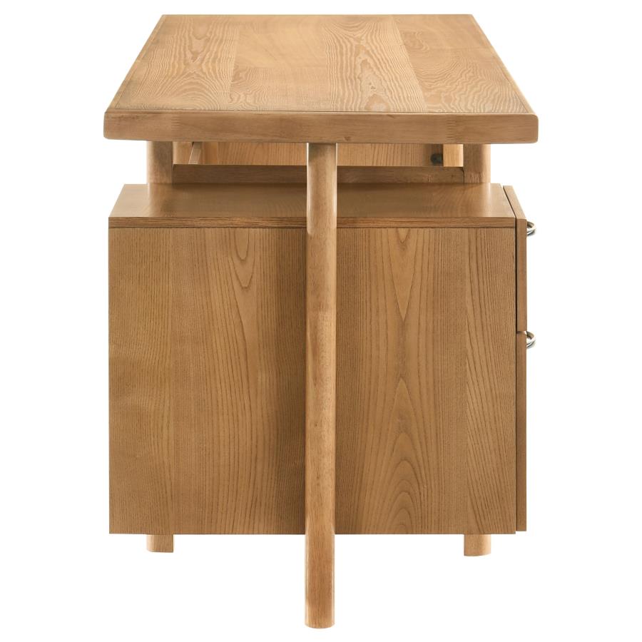 Home & Sleep Outlet - Roldan 69-inch 4-drawer Computer Desk with File Drawer Light Ash