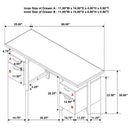 Roldan 69-inch 4-drawer Computer Desk with File Drawer Light Ash