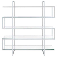 Elmer 63-inch 5-shelf Bookshelf Clear and Chrome