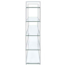 Elmer 63-inch 5-shelf Bookshelf Clear and Chrome