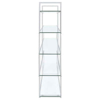 Elmer 63-inch 5-shelf Bookshelf Clear and Chrome