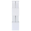 Baxter 67-inch 4-shelf Bookshelf White and Chrome