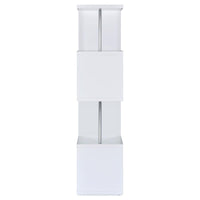 Baxter 67-inch 4-shelf Bookshelf White and Chrome