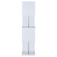 Baxter 67-inch 4-shelf Bookshelf White and Chrome
