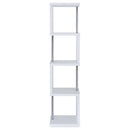 Baxter 67-inch 4-shelf Bookshelf White and Chrome