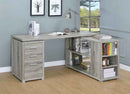 Yvette 60-inch 3-drawer L-Shape Computer Desk Grey Driftwood