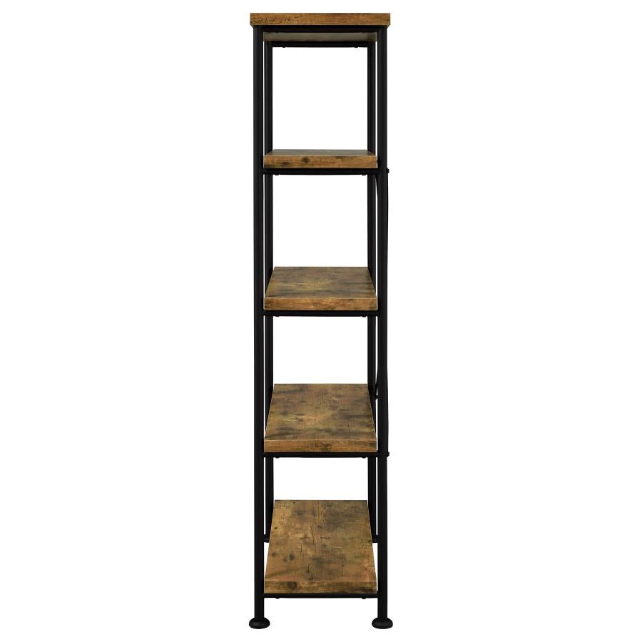 Analiese 2-piece Computer Desk Bookcase Set Rustic Nutmeg