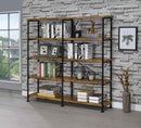 Analiese 63-inch 4-shelf Double Bookshelf Rustic Nutmeg