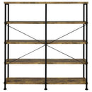 Analiese 63-inch 4-shelf Double Bookshelf Rustic Nutmeg