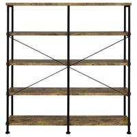 Analiese 63-inch 4-shelf Double Bookshelf Rustic Nutmeg