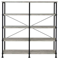 Analiese 63-inch 4-shelf Double Bookshelf Grey Driftwood
