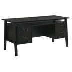 Home & Sleep Outlet - Goodson 64-inch 4-Drawer Double Pedestal Computer Desk Black