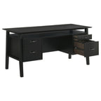 Home & Sleep Outlet - Goodson 64-inch 4-Drawer Double Pedestal Computer Desk Black