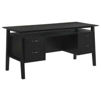 Goodson 64-inch 4-Drawer Double Pedestal Computer Desk Black