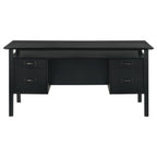 Home & Sleep Outlet - Goodson 64-inch 4-Drawer Double Pedestal Computer Desk Black