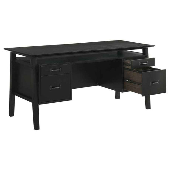 Goodson 64-inch 4-Drawer Double Pedestal Computer Desk Black