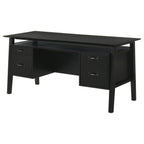 Home & Sleep Outlet - Goodson 64-inch 4-Drawer Double Pedestal Computer Desk Black