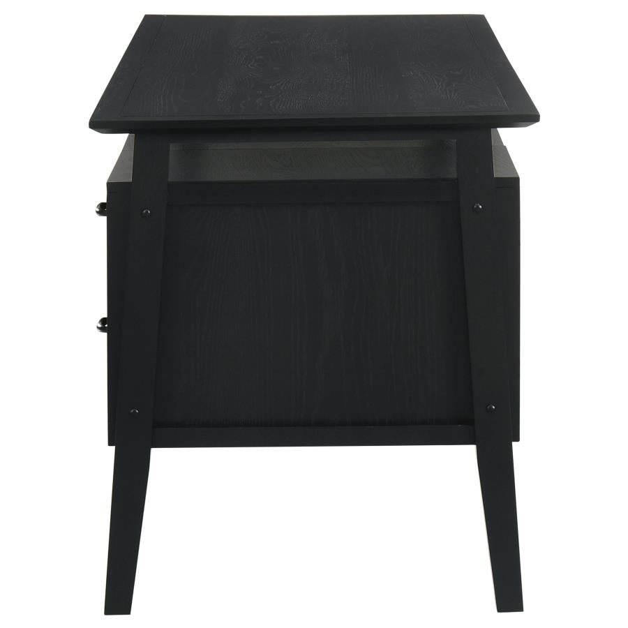 Home & Sleep Outlet - Goodson 64-inch 4-Drawer Double Pedestal Computer Desk Black