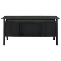 Goodson 64-inch 4-Drawer Double Pedestal Computer Desk Black