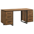 Home & Sleep Outlet - Berhalter 6-Drawer Double Pedestal File Computer Desk