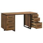Home & Sleep Outlet - Berhalter 6-Drawer Double Pedestal File Computer Desk