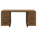 Home & Sleep Outlet - Berhalter 6-Drawer Double Pedestal File Computer Desk