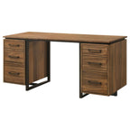 Home & Sleep Outlet - Berhalter 6-Drawer Double Pedestal File Computer Desk