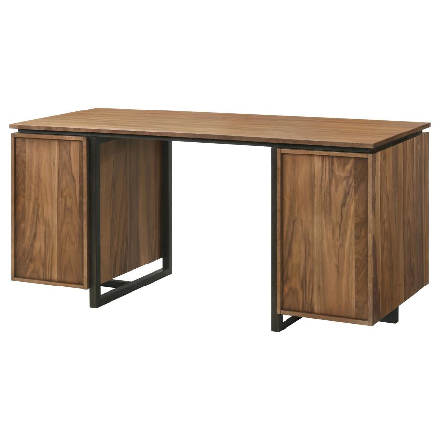 Home & Sleep Outlet - Berhalter 6-Drawer Double Pedestal File Computer Desk