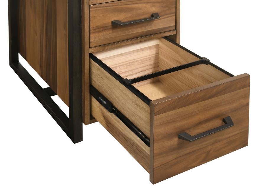 Home & Sleep Outlet - Berhalter 6-Drawer Double Pedestal File Computer Desk