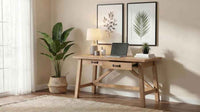 Fabian 54-inch 2-drawer Computer Writing Desk Distressed Light Brown