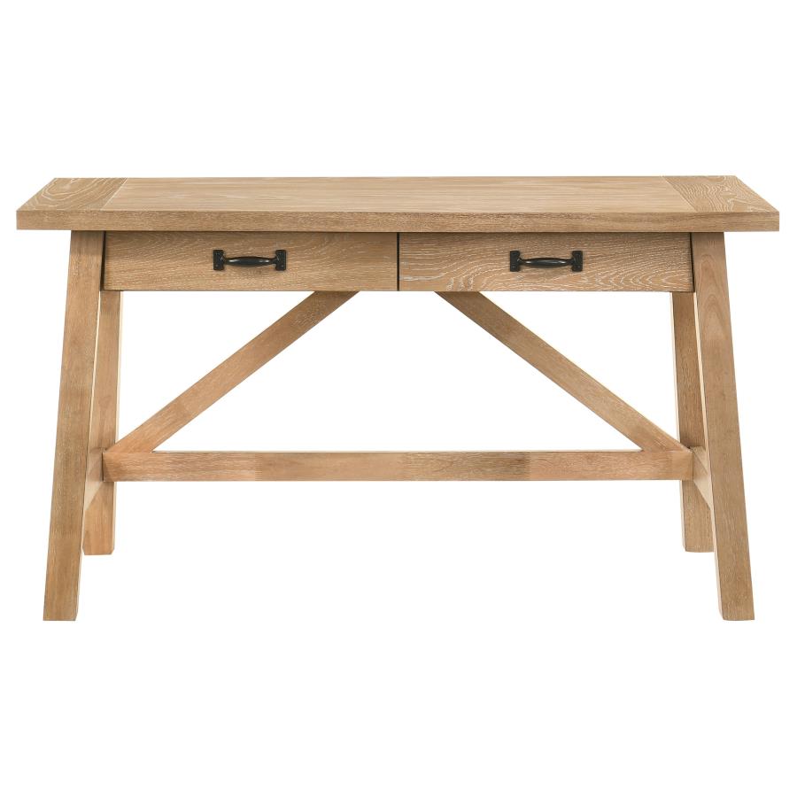 Home & Sleep Outlet - Fabian 54-inch 2-drawer Computer Writing Desk Distressed Light Brown