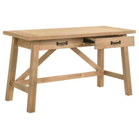 Fabian 54-inch 2-drawer Computer Writing Desk Distressed Light Brown