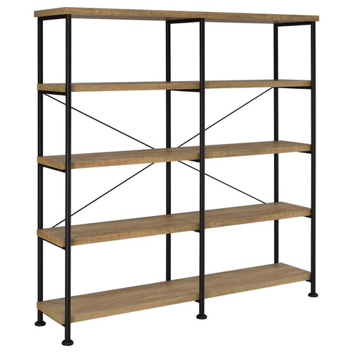 Home & Sleep Outlet - Analiese 63-inch 4-shelf Double Bookshelf Mango