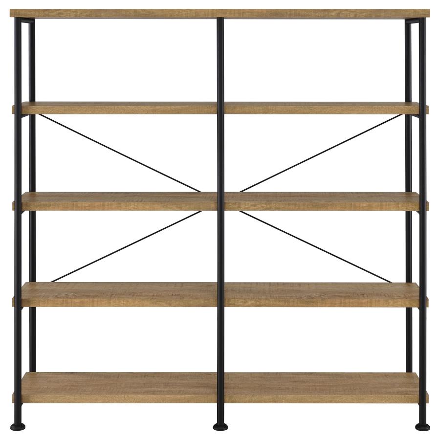Home & Sleep Outlet - Analiese 63-inch 4-shelf Double Bookshelf Mango