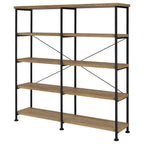 Home & Sleep Outlet - Analiese 63-inch 4-shelf Double Bookshelf Mango