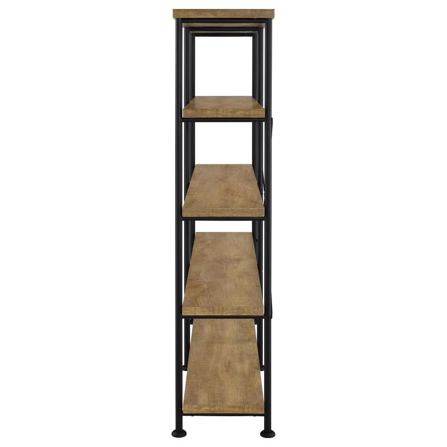 Home & Sleep Outlet - Analiese 63-inch 4-shelf Double Bookshelf Mango