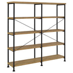 Home & Sleep Outlet - Analiese 63-inch 4-shelf Double Bookshelf Mango