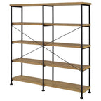 Home & Sleep Outlet - Analiese 63-inch 4-shelf Double Bookshelf Mango