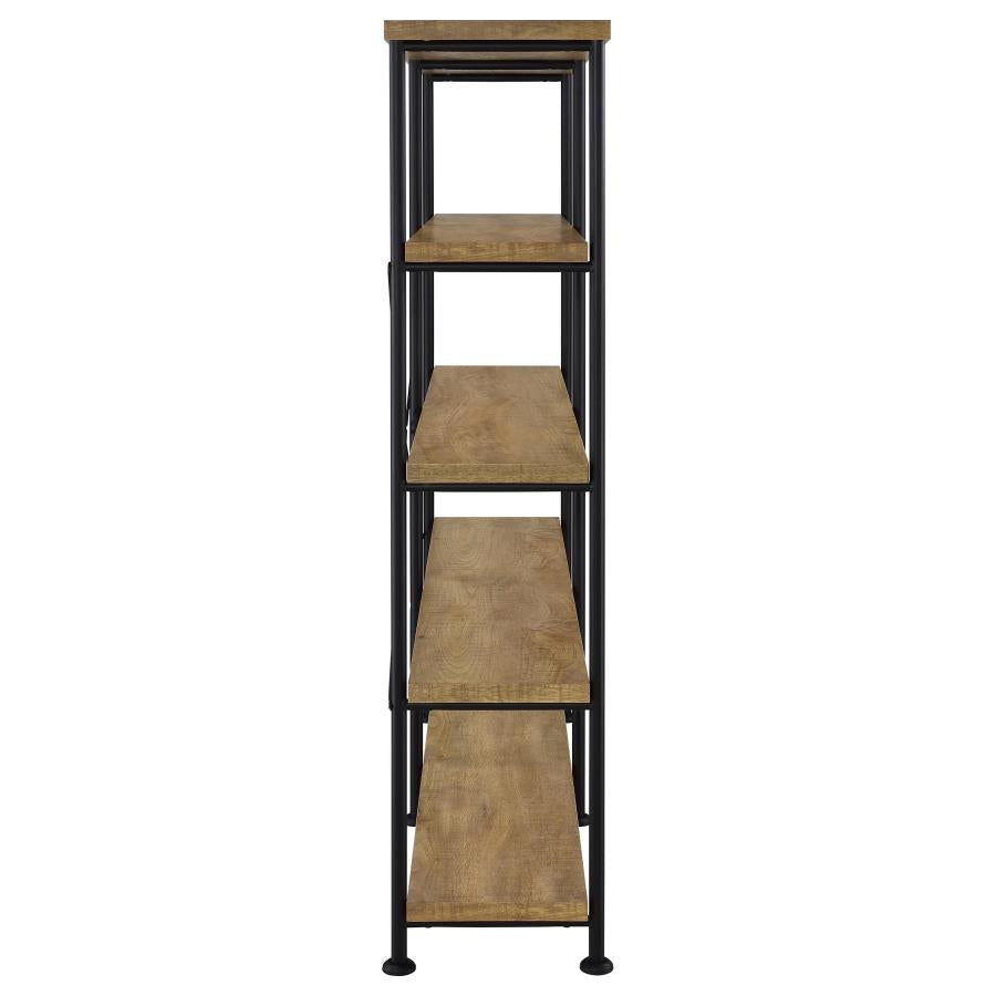 Home & Sleep Outlet - Analiese 63-inch 4-shelf Double Bookshelf Mango