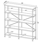 Home & Sleep Outlet - Analiese 63-inch 4-shelf Double Bookshelf Mango