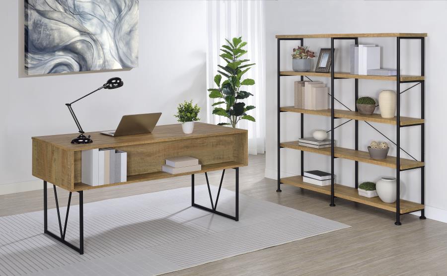 Home & Sleep Outlet - Analiese 63-inch 4-shelf Double Bookshelf Mango